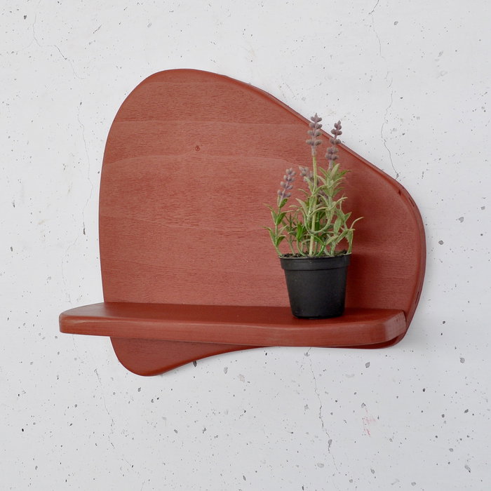 Hanah Home Estantería de Pared de Madera Decorativa Roja
